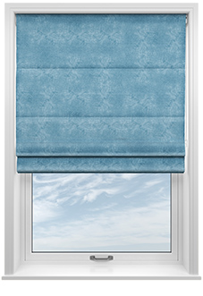 Florence Faux Suede, Cloud Blue - Motorised Roman Blind
